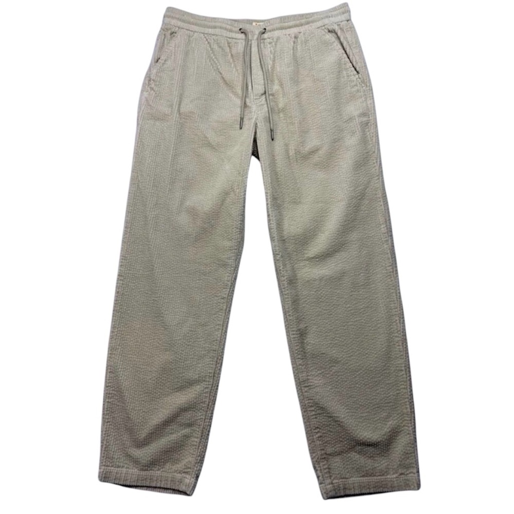 Marine Layer Men's Relaxed Fit Beige Corduroy Drawstring Pants
-Size L (32x28.5)
